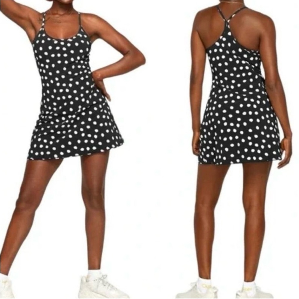 Outdoor Voices The Exercise Dress Black & White Polka Dots Pickleball Size Small
